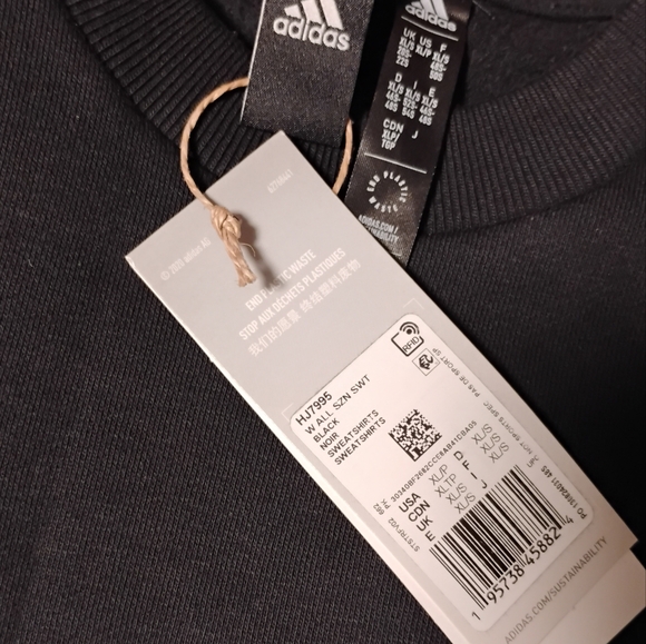 NWT Black Cropped ADIDAS Sweatshirt - Picture 2 of 2